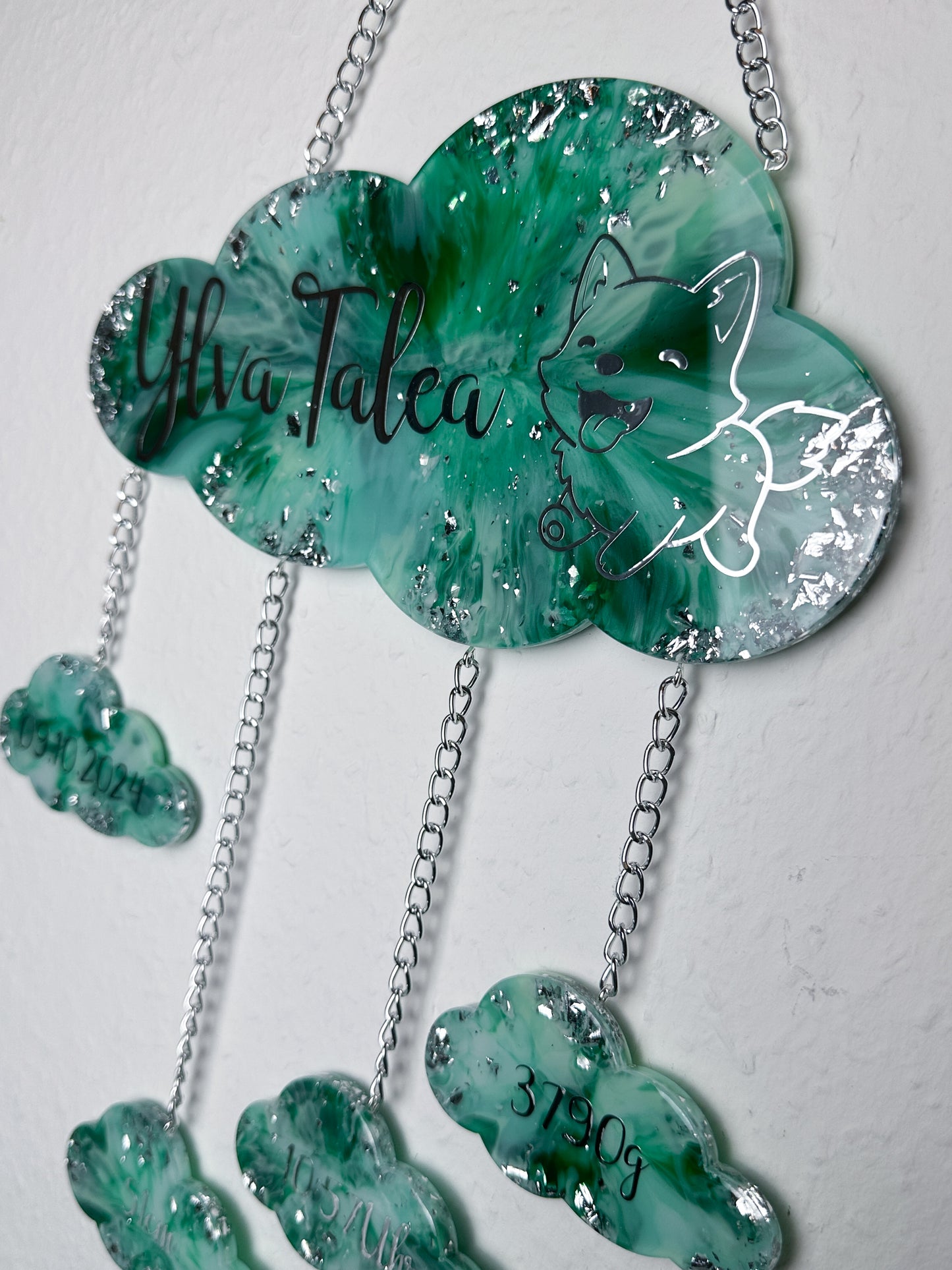 Individuelle Babywolke 25cm | Geburtswolke, Wanddekoriation