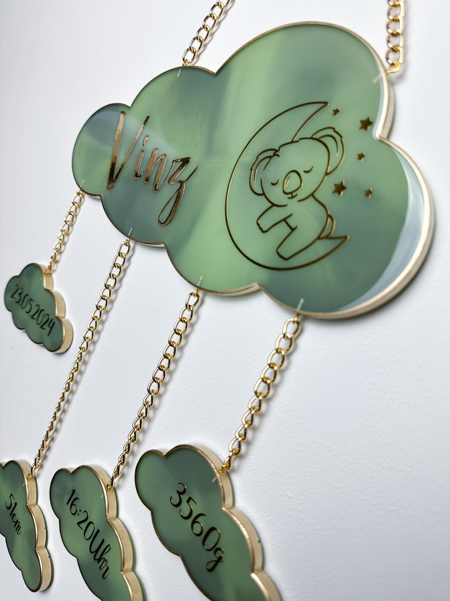 Individuelle Babywolke 25cm | Geburtswolke, Wanddekoriation
