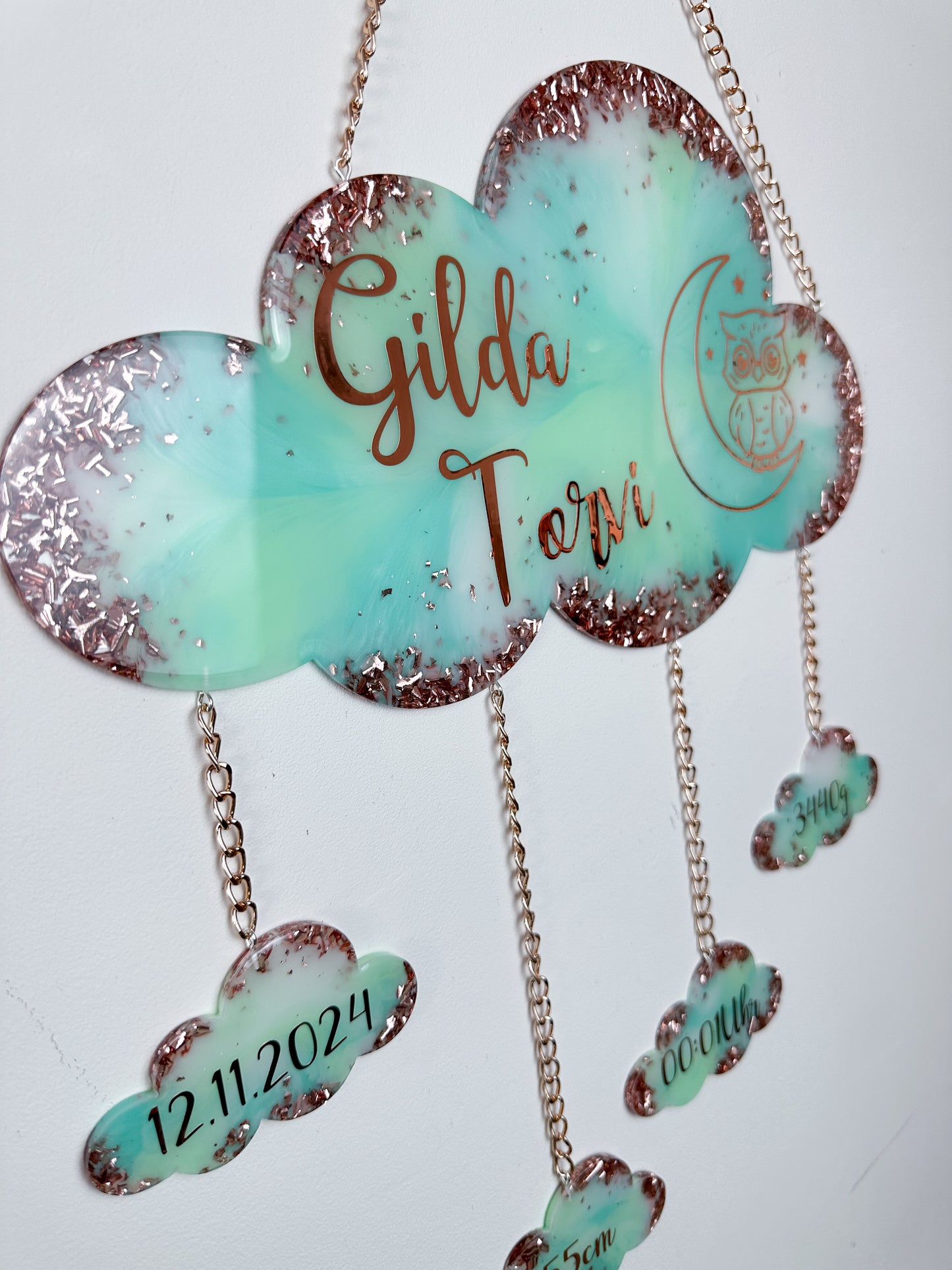 Individuelle Babywolke 35cm | Geburtswolke, Wanddekoration
