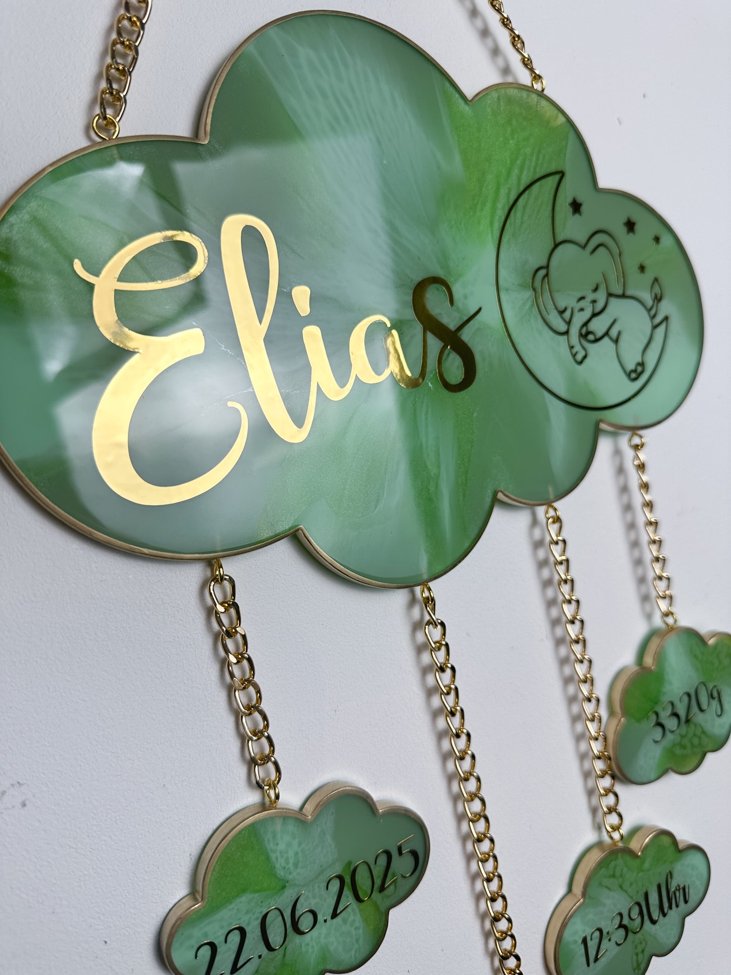 Individuelle Babywolke 25cm | Geburtswolke, Wanddekoriation