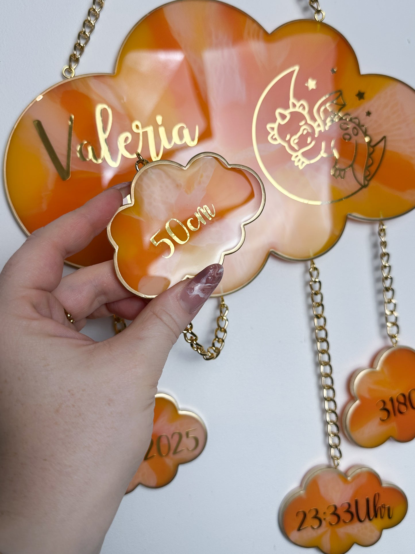 Individuelle Babywolke 25cm | Geburtswolke, Wanddekoriation